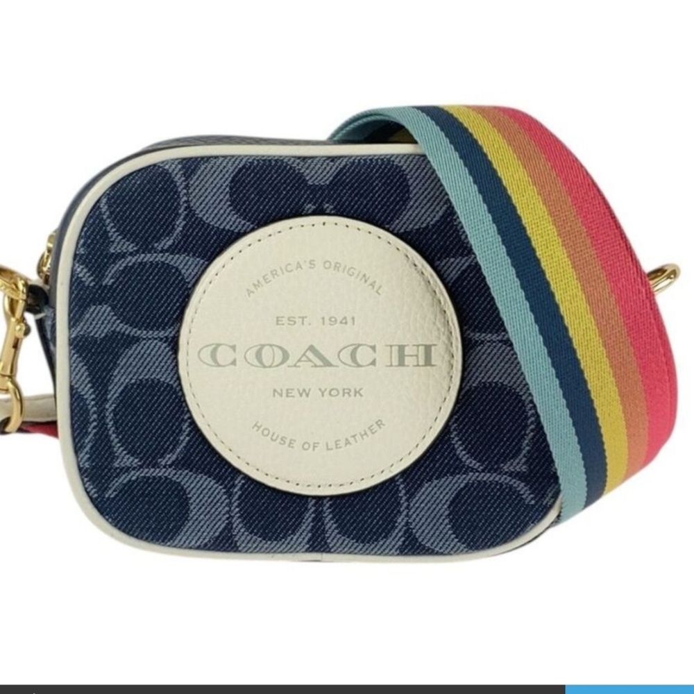 Coach Signature Canvas Leather Shoulder Bag